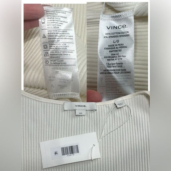 Vince | Ribbed Elbow Sleeve Scoop Neck MIDI Dress Size L - Picture 11 of 14